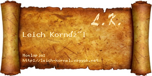 Leich Kornél névjegykártya