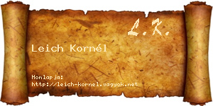 Leich Kornél névjegykártya