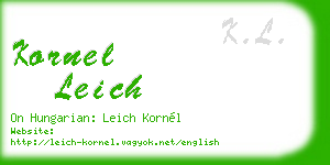 kornel leich business card